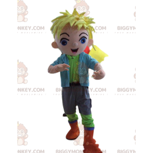 Blond boy BIGGYMONKEY™ mascot costume, young man costume –
